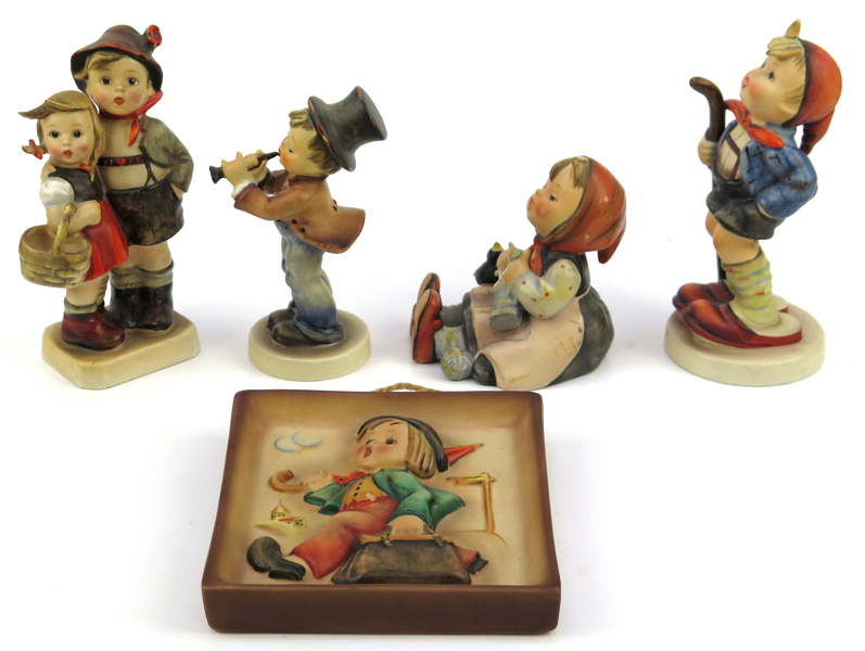 Hummel, Maria för Wilhelm Goebel, figuriner 4 st samt plakett, glaserat flintgods, _23008a_8dab0219ef8456e_lg.jpeg