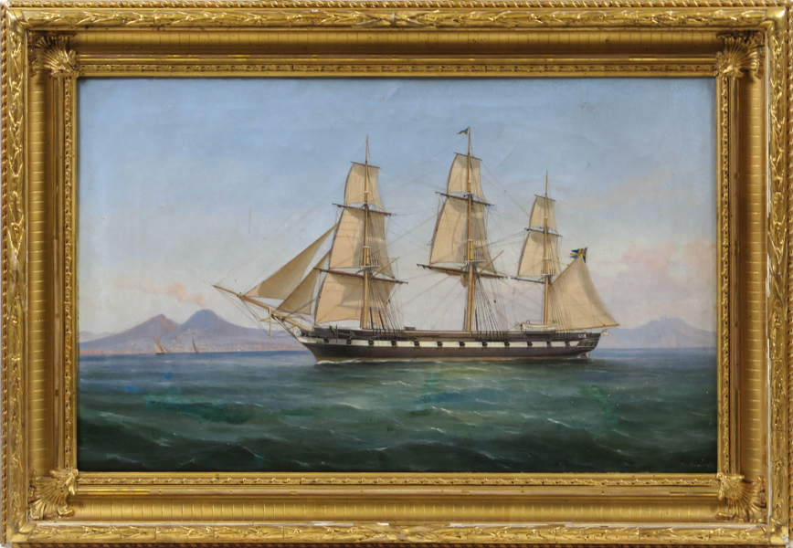 De Simone, Tommaso, olja, "Fregatten Wanadis i Neapels Hamn 1881. Lilliehöök (Gustaf Bertil Lilliehöök af Fårdala 1836-99) sekond. Prins Oscar (II) ombord."_23174a_8dab11548a13c9e_lg.jpeg