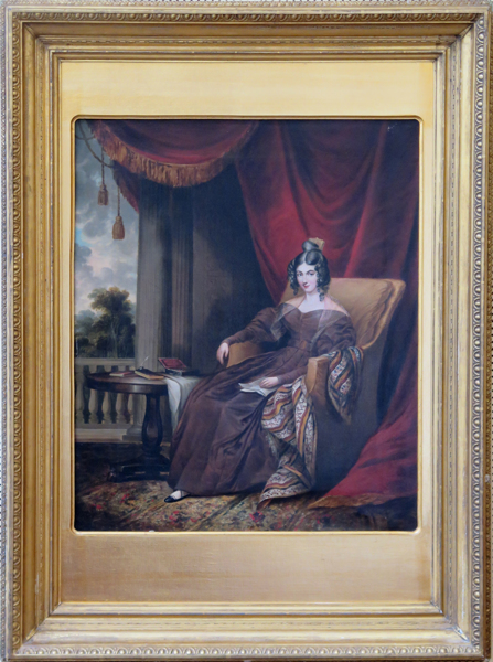 Okänd konstnär, 1800-talets 1 hälft, olja, interiör med sittande kvinna_23192a_lg.jpeg