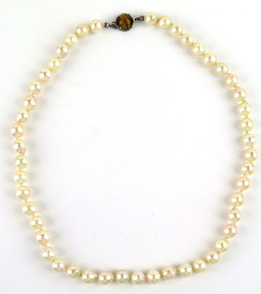 Collier, odlade pärlor, silverlås med tigeröga, pärlor dia cirka 7 mm,_2334a_8d84b59bb2ceffa_lg.jpeg