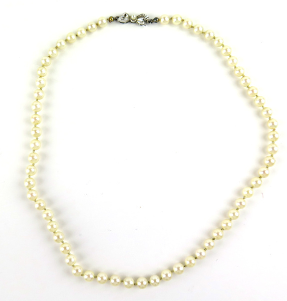 Collier, odlade pärlor, silverlås med pärla, pärlor dia cirka 5 mm,_2335a_8d84b59a96d5bf5_lg.jpeg