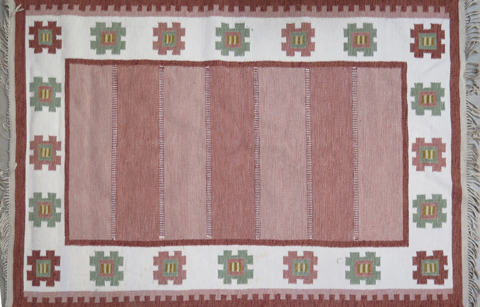 Okänd designer, matta, rölakan, dekor i rosa och brunt_23428a_lg.jpeg