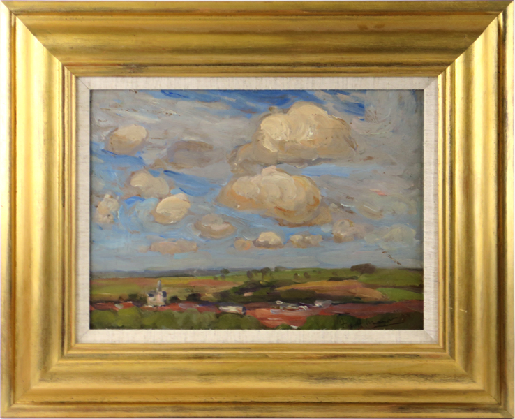Mayor, William Frederick (Fred), olja, "Summer landscape", signerad, 27 x 33 cm, a tergo etikett från Ealing Gallery_24608a_8dad8733579e584_lg.jpeg