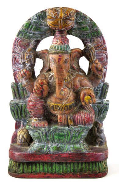 Okänd indisk konstnär, skulptur, bemålat trä, Ganesha_24623a_8dad90652120a2b_lg.jpeg