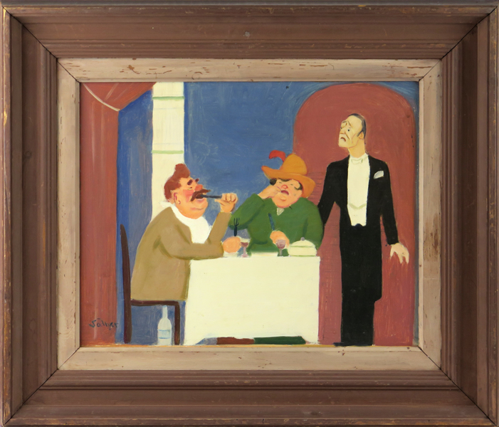 Okänd konstnär, 1940-50-tal, olja, restaurantscen, 34 x 41 cm_24944a_8dadd0e9f6e9e3a_lg.jpeg