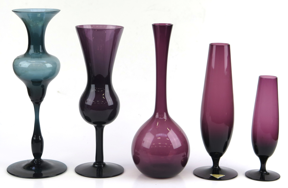 Gehlin, Hugo för Gullaskruf , vaser 5 st, violett respektive blå glasmassa, _24970a_lg.jpeg