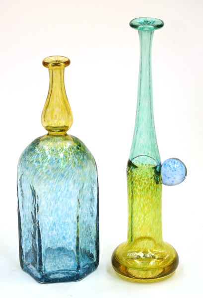 Vallien, Bertil för Kosta Boda Artist Collection, miniatyrflaskor, 2 st, gul- och blå glasmassa, _2508a_8d8557a1d672439_lg.jpeg