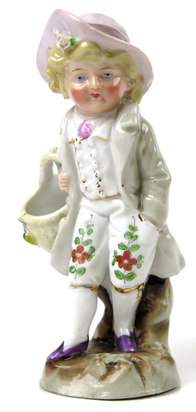 Figurin, delvis bemålat porslin, Conta & Böhme, Pössneck, 1800-talets 2 hälft, gående pojke med korg, stämplad signatur, h 13 cm_25187a_8dadebdd210b89d_lg.jpeg