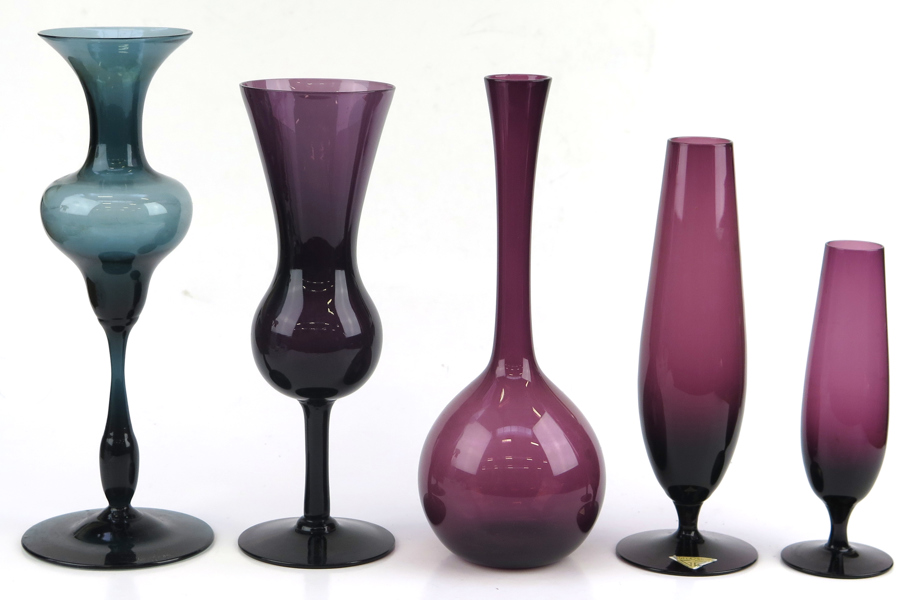 Gehlin, Hugo för Gullaskruf , vaser 5 st, violett respektive blå glasmassa, _25806a_lg.jpeg