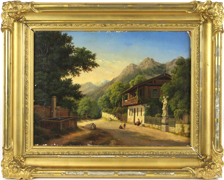 Löfdal, Oscar Magnus, olja, "Vue från Luzern", otydligt signerad, 24 x 32 cm, proveniens: Friherre Bror Samuel von Otter (1832-1910) därefter i arv, färgsläpp_25927a_lg.jpeg