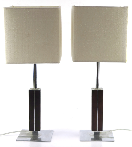 Okänd designer för Markslöjd, bordslampor, 1 par, kromad metall och trä, höjd inklusive skärm 46 cm_26064a_8db0b67477d64e9_lg.jpeg