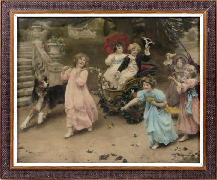 Elsley, Arthur John, efter honom, oljetryck, sekelskiftet 1900, "The happy pair", 48 x 60 cm_26118a_lg.jpeg