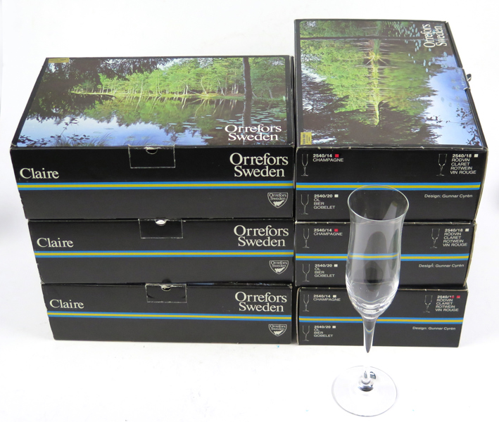 Cyrén, Gunnar för Orrefors, champagneglas, 12 st, glas, Claire, 1960-tal, h 23 cm, i originalförpackning, _26233a_8db10ef25e9564c_lg.jpeg