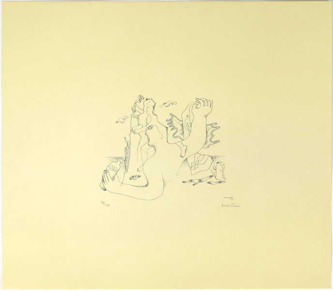 Thorén, Esaias, litografi, surrealistisk komposition med figurer, signerad, daterad 1935 samt numrerad 96/100, pappersstorlek 50 x 57 cm_26306a_8db134e2e1e99aa_lg.jpeg