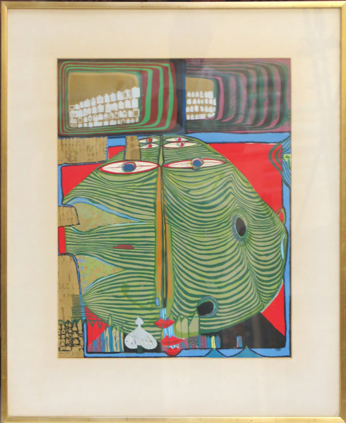 Hundertwasser, Friedensreich, poster, litograferad, 60 x 47 cm