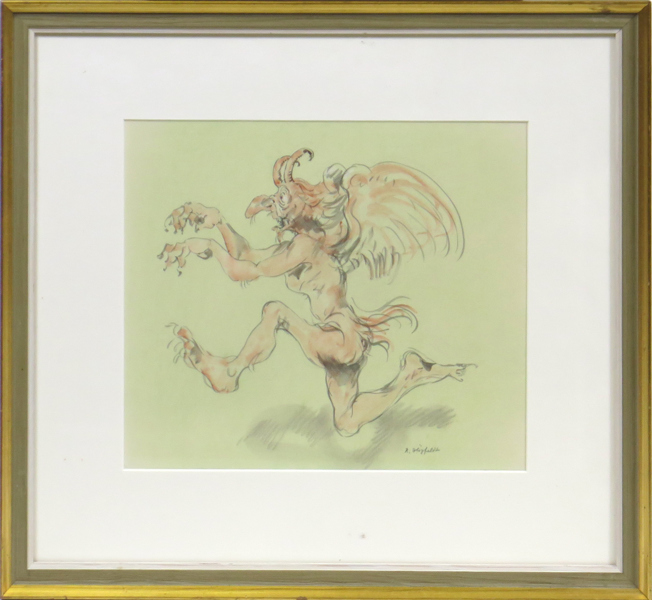 Högfeldt, Robert, akvarell, springande troll, signerad, synlig pappersstorlek 26 x 29 cm_26929a_lg.jpeg