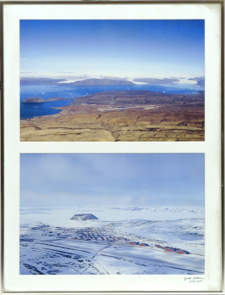Okänd fotograf, 2 samramade fotografier föreställande flygbasen Thule på Grönland, otydligt signerade och numrerade 374/800, _27254a_8db2b892b405f00_lg.jpeg