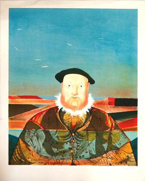 Qvarsebo, Mikael, färglitografi, Henrik VIII, signerad och numrerad 190/300, 70 x 60 cm, pappersstorlek 84 x 69 cm_27282a_8db2bb101194984_lg.jpeg