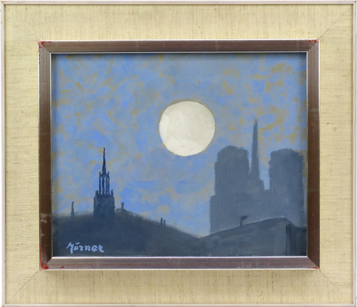 Mörner, Stellan, olja, "Den blå timmen i Paris", signerad, 22 x 27 cm, proveniens: inköpt 1974 hos Halmstadgruppens Gallerist Halmstad Konst och Musikhandel_27335a_8db3ceb5d2d3dd5_lg.jpeg