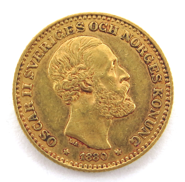 Guldmynt, 10 kronor, Oskar II 1880,  4,48 gram 900/1000 guld_28239a_8db52fd396e4ec9_lg.jpeg