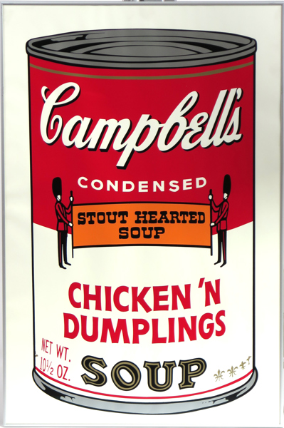Warhol, Andy, efter, serigrafi, Campbell´s Condensed Soup, Chicken 'n dumplings, ed Sunday B Morning, a tergo blå stämpel "Fill in your own signature", synlig pappersstorlek 89 x 58,5 cm_28946a_8db6803b8de2ea7_lg.jpeg