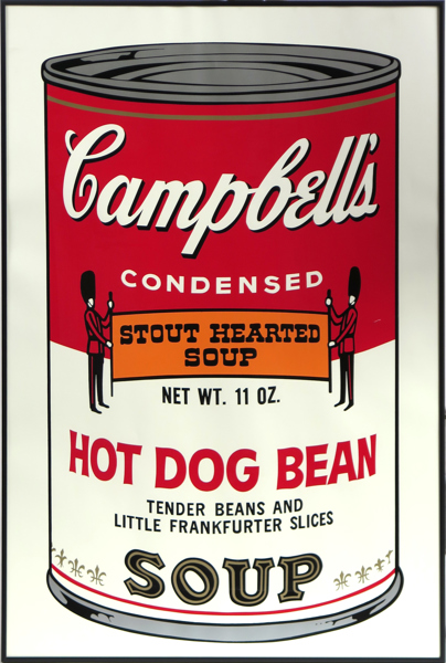 Warhol, Andy, efter, serigrafi, Campbell´s Condensed Soup, Hot dog bean, ed Sunday B Morning, a tergo blå stämpel "Fill in your own signature", synlig pappersstorlek 89 x 58,5 cm_28947a_8db6803aaebcd16_lg.jpeg