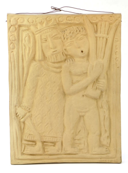 Holm, Åke, relief, terrakotta, "Saul och David", signerad, 34 x 25 cm_28976a_8db6c19cad8270b_lg.jpeg