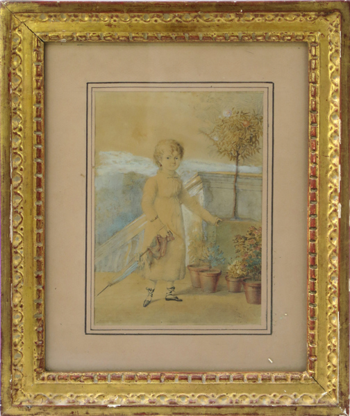 Favart, Antoine Pierre Charles, tillskriven, kolorerad tuschteckning, porträtt av ung flicka, signerad Favart och daterad 1815(?), synlig pappersstorlek 20 x 14 cm, gulnad, smärre defekter_29034a_8db6da729b797d0_lg.jpeg