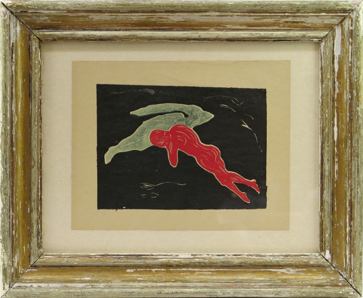 Munch, Edward, efter honom, träsnitt (?), "Encounter in Space", efter original från 1899, bildyta 15 x 21 cm (originalet mäter 18 x 25 cm)_29135a_8db70dddcef8df3_lg.jpeg