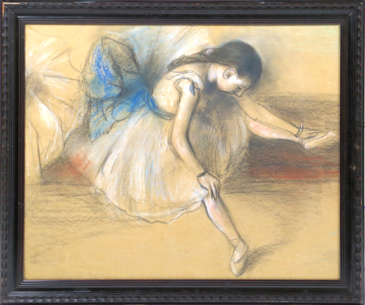 Okänd konstnär, pastell, ballerina, otydligt signerad, a tergo etikett, synlig pappersstorlek 66 x 81 cm_29168a_lg.jpeg