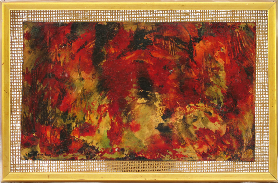 Svipdag, Elin, lackmålning, "Ny dag gryr", signerad och daterad 1968, 25 x 42 cm_29186a_lg.jpeg
