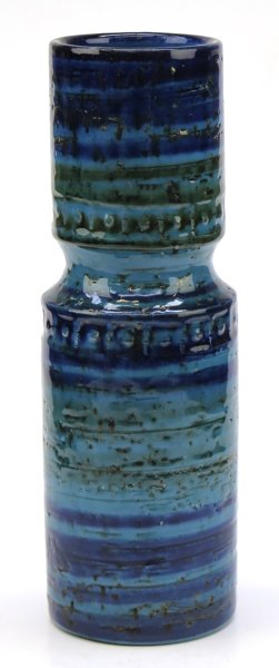 Londi, Aldo för Bitossi, vas, chamotterat lergods, glasyr i blått och grönt, höjd 25 cm_29223a_lg.jpeg