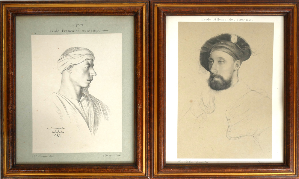 Litografier, 2 st, efter Hans Holbein respektive Jean Louis Gérome, 1800-tal, synliga pappersstorlekar 50 x 40 cm _29339a_8db719363026ac9_lg.jpeg