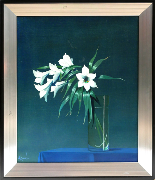 Lampisuo, Antti, olja, blomsterstilleben, signerad, 50 x 61 cm