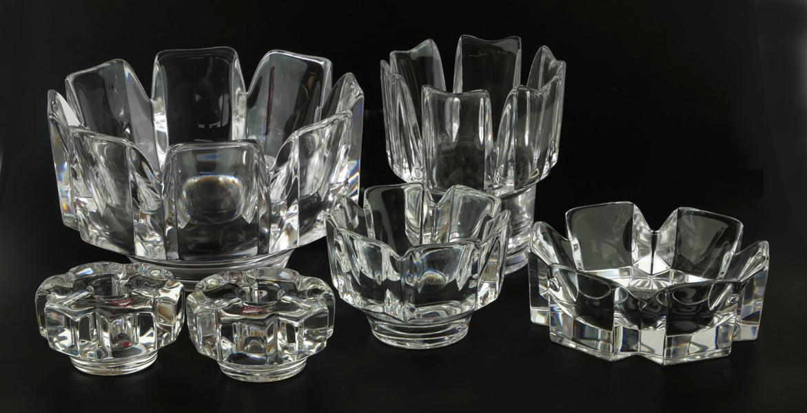 Cyrén, Gunnar för Orrefors, skålar 4 st, glas, "Corona", medföljer 2 ljuslyktor_29363a_8db718b4234e0ab_lg.jpeg