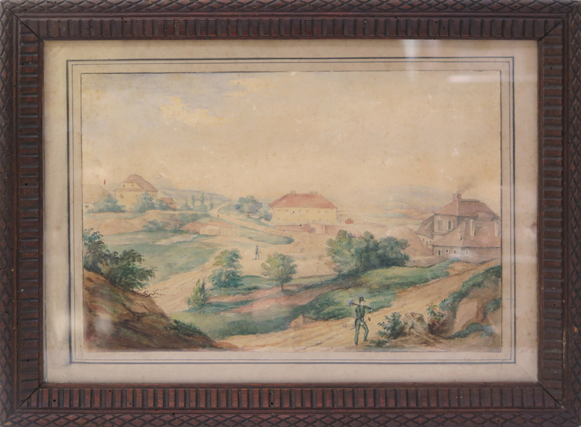 Okänd konstnär, 1800-talets 1 hälft, akvarell, landskap med staffagepersoner, mått inklusive ram 29 x 37 cm_29417a_lg.jpeg