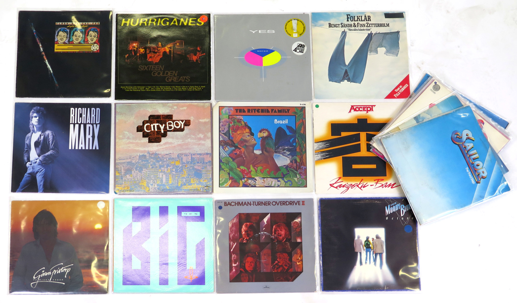 Parti LP-skivor, ca 20 st, bl.a Hurriganes, Deep Purple, Yes m.m