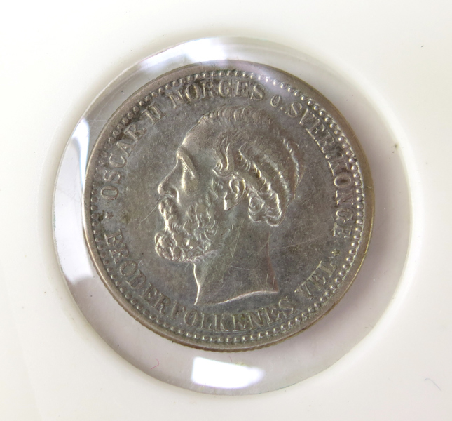 Silvermynt, 50 Öre, Norge Oskar II, 1893