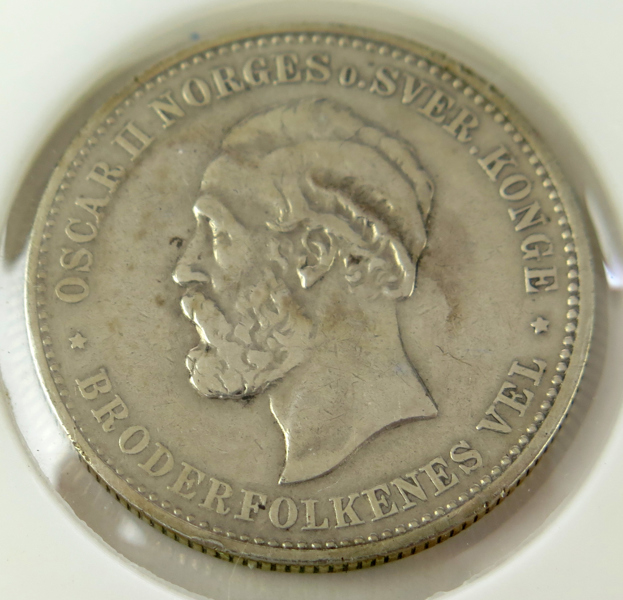 Silvermynt, 2 Kroner, Norge Oskar II, 1888