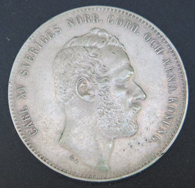 Silvermynt, 4 Riksdaler Riksmynt, Karl XV 1864