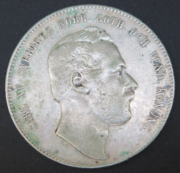 Silvermynt, 4 Riksdaler Riksmynt, Karl XV 1869