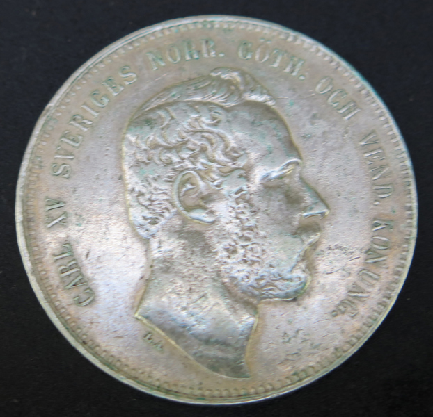 Silvermynt, 4 Riksdaler Riksmynt, Karl XV 1865