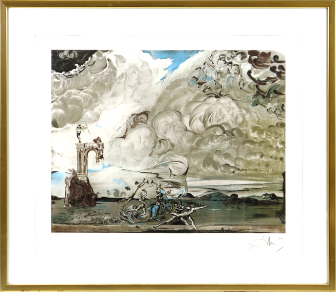 Dalí, Salvador, efter honom (?), färglito, "The Triumph of Tourbillon", bär signatur, numrerad 55/300, synlig pappersstorlek 54 x 66 cm