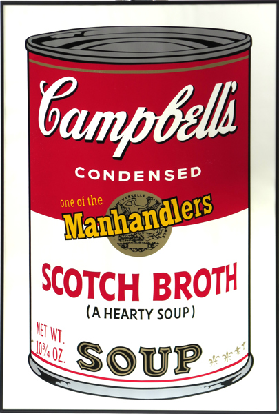 Warhol, Andy, efter, serigrafi, Campbell´s Condensed Soup, Scotch broth, ed Sunday B Morning, a tergo blå stämpel "Fill in your own signature", synlig pappersstorlek 89 x 58,5 cm