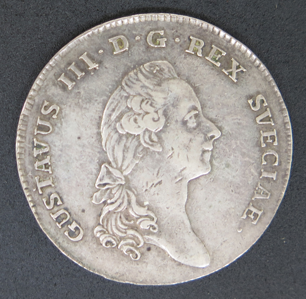 Silvermynt, 1 Riksdaler Gustav III 1782