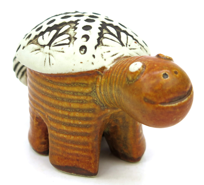 Larson, Lisa för Gustavsberg Studio, figurin, delvis glaserat stengods, "Sköldpadda", ur serien Jura från 1971, signerad, h 5 cm_30278a_8db8859c24e354b_lg.jpeg
