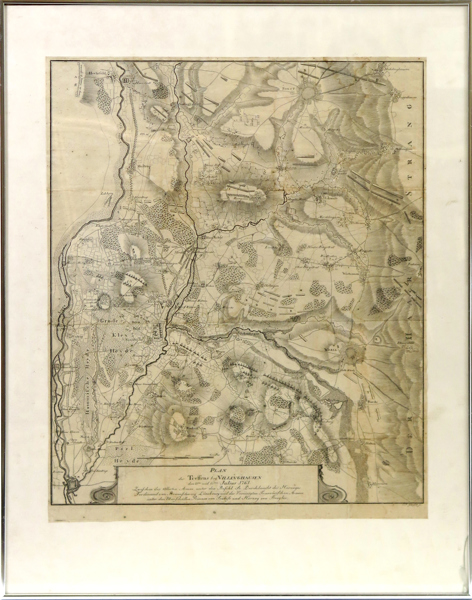 Gürsch, Carl Friedrich, bataljkarta, kopparstucken, "Plan des Treffen bey Villinghausen den 15ten und 16ten Julius 1761...", pappersstorlek 65 x 53 cm,  säljes till förmån för Röda Korset, 