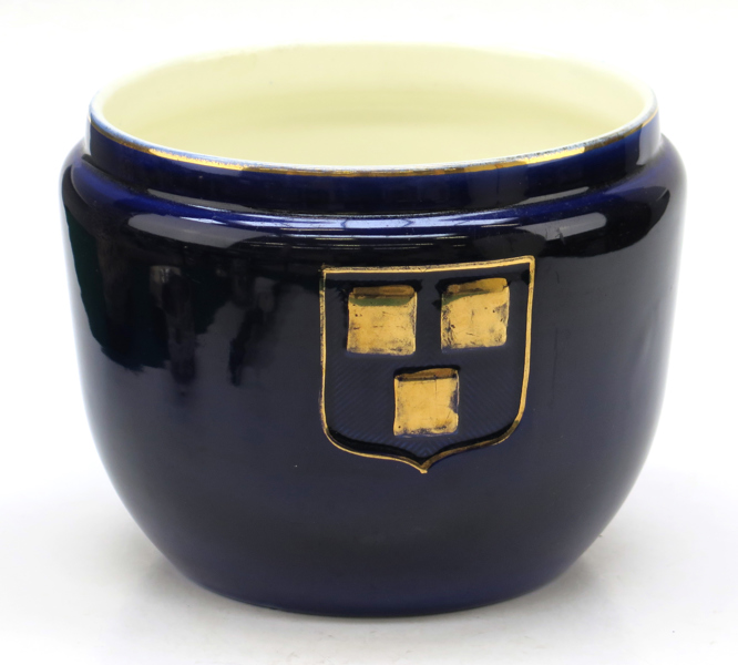 Okänd designer, ytterfoder, glaserad keramik, Tyskland, 1910-20-tal, dekor i blått och guld, Marie 2, höjd 16 cm_30802a_8db9992c6d95784_lg.jpeg
