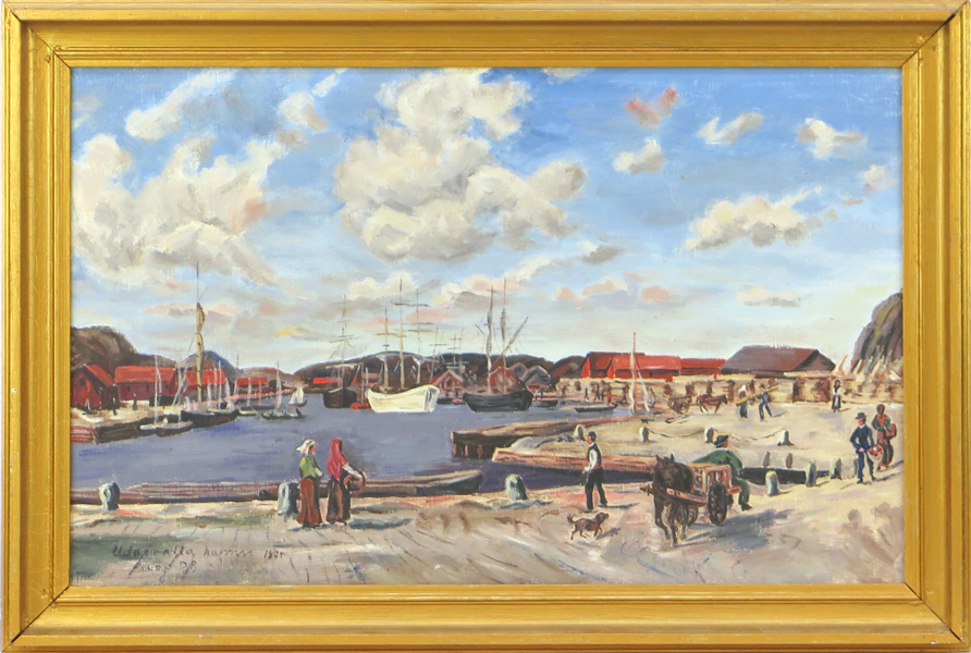 Backman, Dagny, olja, Uddevalla hamn 1875, kopia efter Berndt Lindholm, a tergo otydligt signerad, 29 x 48 cm_30842a_8db9a54cf1cb614_lg.jpeg