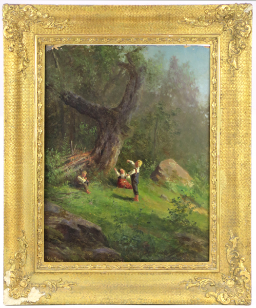 Peters, Wilhelm Otto, olja, norska barn i bunadsdräkt, signerad och daterad -1872, 41 x 32 cm, smärre färgavflagningar_30901a_8db9d912fe4e65c_lg.jpeg